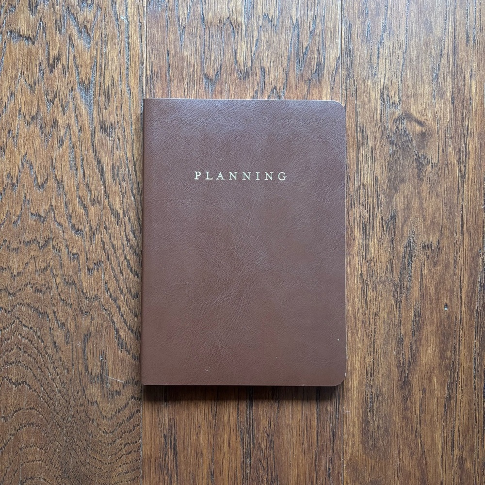 Planning Brown Leather Style Unlined Notebook | 5 x 7 IN - Picture 1 of 4